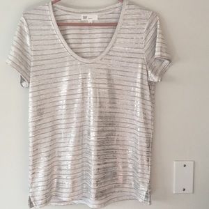 Sparkly, striped t-shirt.